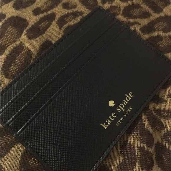 KATE SPADE BLACK GLITTER CARDHOLDER WALLET - Picture 4 of 4